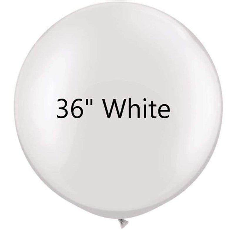 iShyan 36 inch White Latex Balloons Large Round Balloon for Birthday Wedding Party Decorations,6 pcs - Image 1